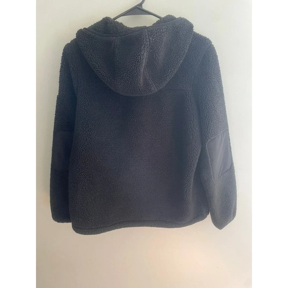 The North Face Campshire Sherpa Fleece Anorak Hoodie Black Women Medium Pullover
